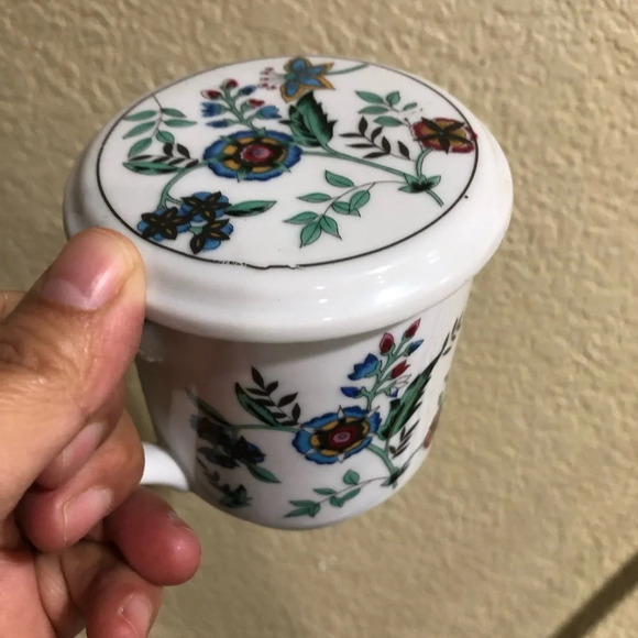 PMC FLORAL PORCELAIN CUP/ COFFEE MUG TEA MUG WITH MATCHING LID - Picture 2 of 6